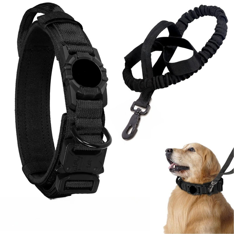 Linha Tática AirSecure – Coleira de Nylon com Suporte AirTag para Cães
