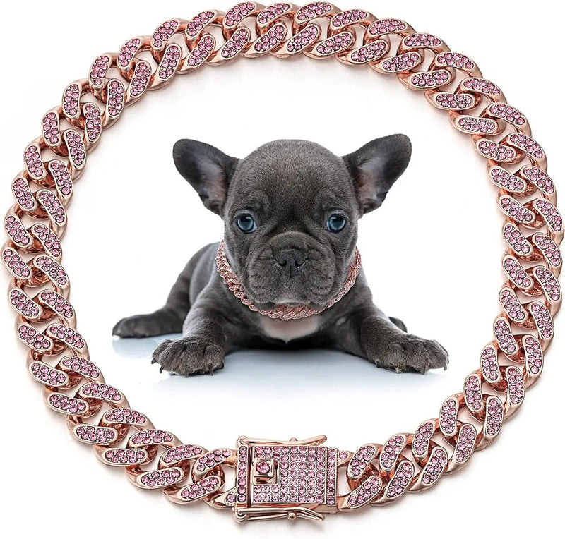 Diamond Pets – Coleira de Luxo com Elo para Cães e Gatos