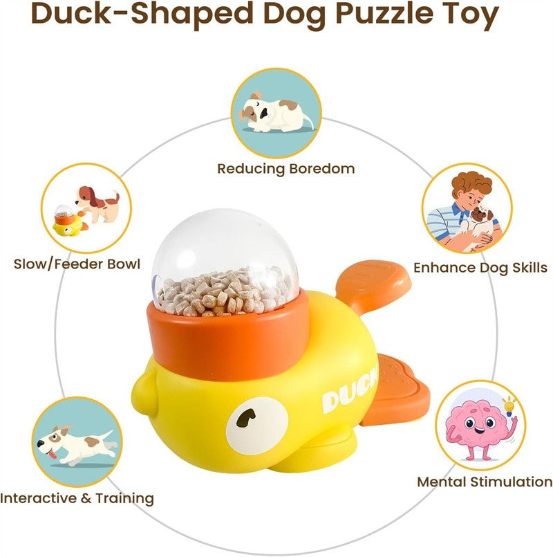 FunFeeder – Alimentador Interativo em Forma de Pato para Cães e Gatos