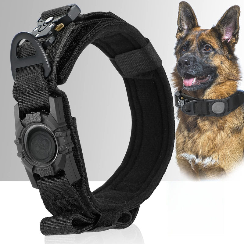 Linha Tática AirSecure – Coleira de Nylon com Suporte AirTag para Cães