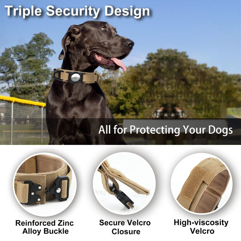 Linha Tática AirSecure – Coleira de Nylon com Suporte AirTag para Cães