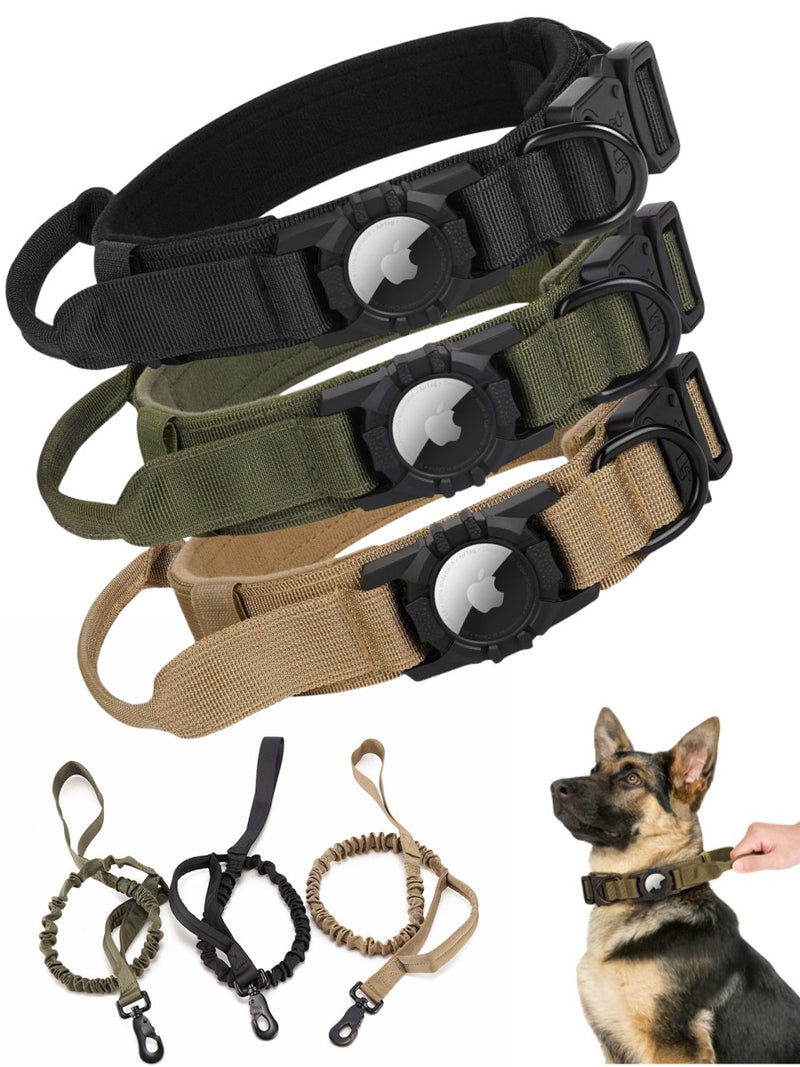Linha Tática AirSecure – Coleira de Nylon com Suporte AirTag para Cães
