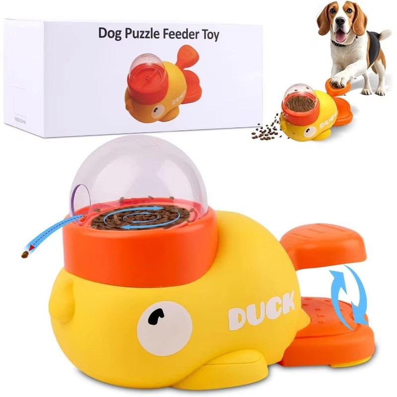 FunFeeder – Alimentador Interativo em Forma de Pato para Cães e Gatos