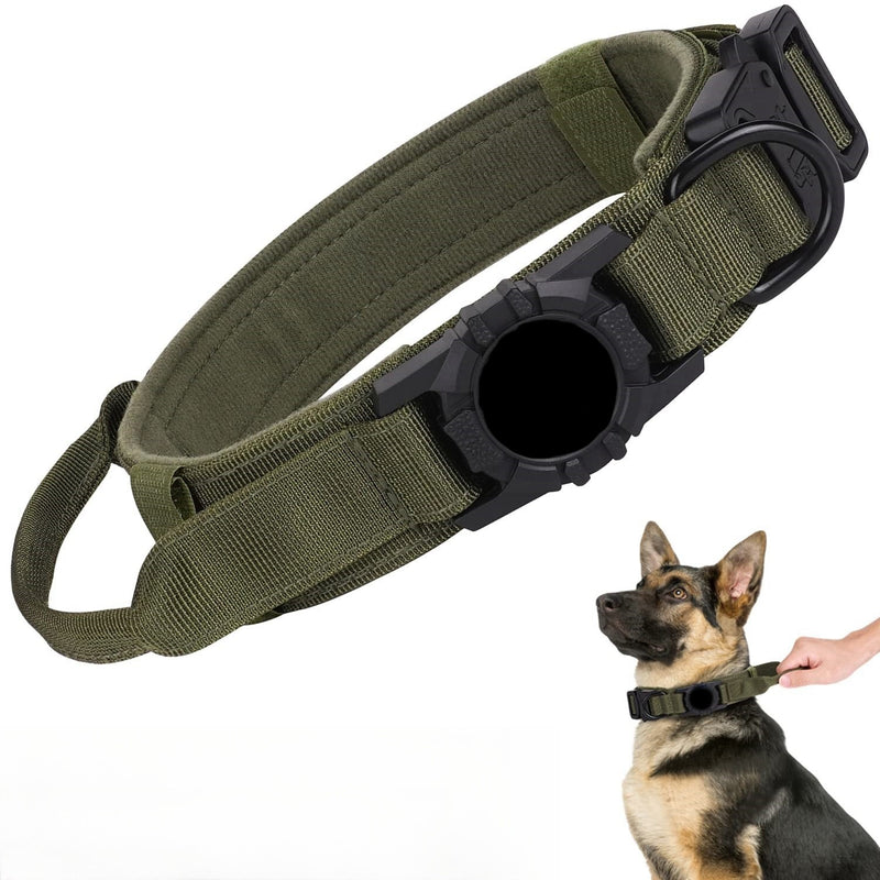 Linha Tática AirSecure – Coleira de Nylon com Suporte AirTag para Cães