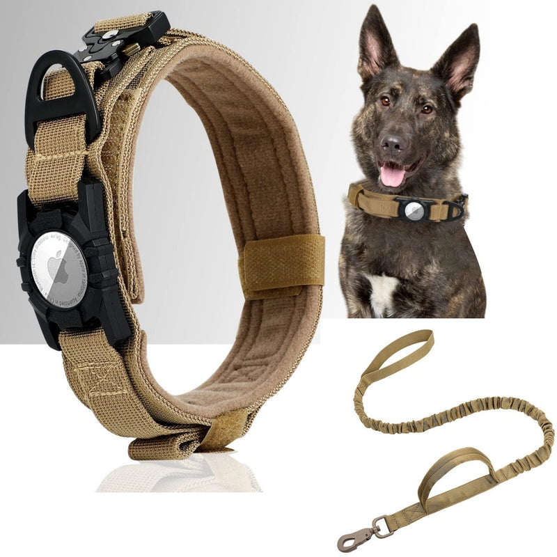 Linha Tática AirSecure – Coleira de Nylon com Suporte AirTag para Cães