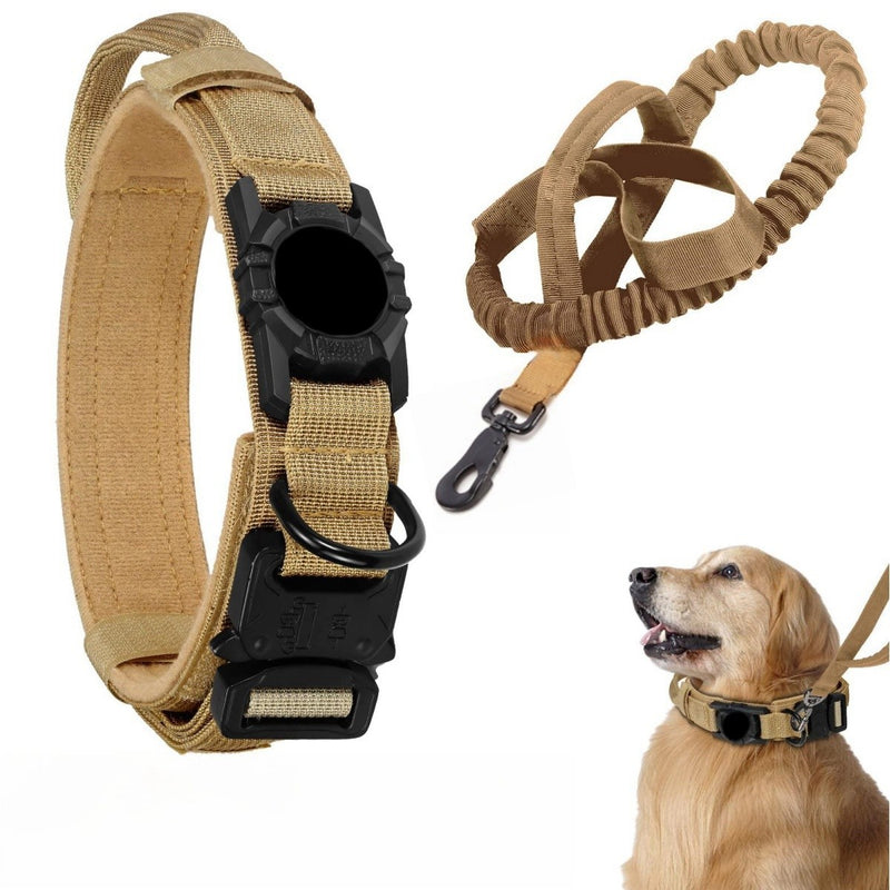Linha Tática AirSecure – Coleira de Nylon com Suporte AirTag para Cães