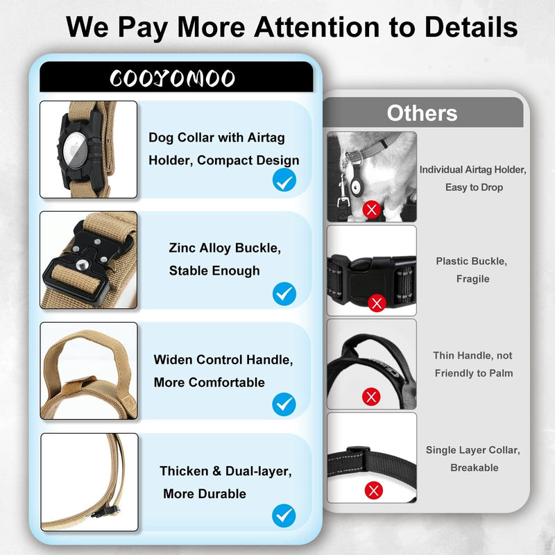 Linha Tática AirSecure – Coleira de Nylon com Suporte AirTag para Cães